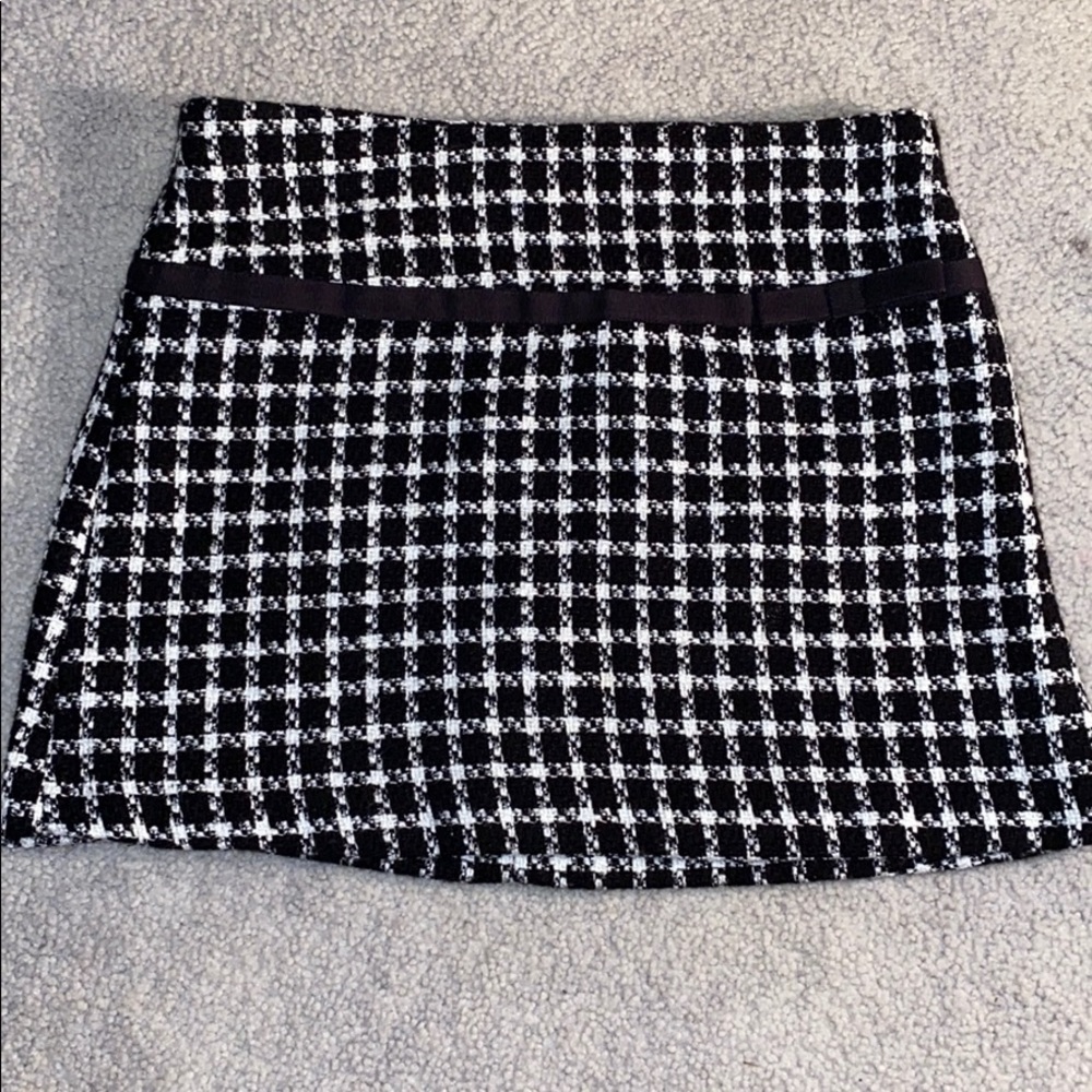 Plaid Black and White Skirt